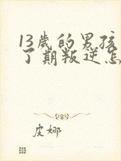 13岁的男孩到了期叛逆怎么教