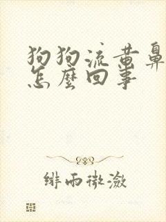 狗狗流黄鼻涕是怎么回事