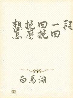 想挽回一段感情怎么挽回