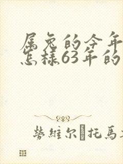 属兔的今年运气怎样63年的