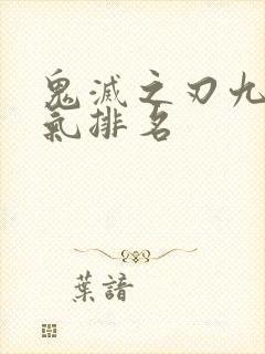 鬼灭之刃九柱人气排名封面