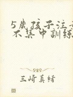 5岁孩子注意力不集中训练方法