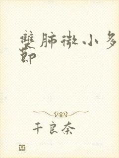 双肺微小多发结节