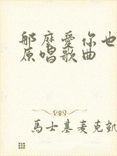 那么爱你也没用原唱歌曲