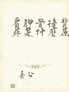 肩胛骨后背针扎疼是什么原因引起的封面