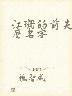 江珊的前夫叫什么名字封面