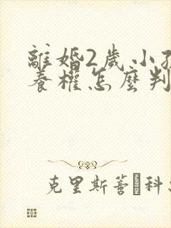 离婚2岁小孩抚养权怎么判定