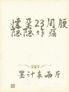 怀孕23周腹部隐隐作痛