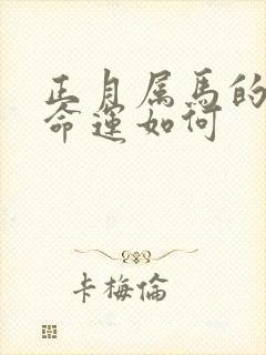 正月属马的男人命运如何