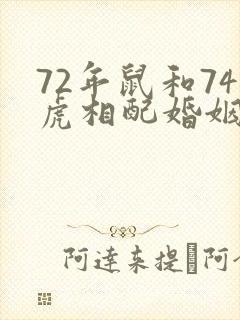 72年鼠和74虎相配婚姻如何