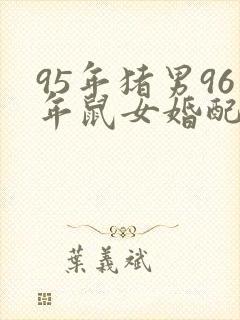 95年猪男96年鼠女婚配吗封面