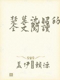 楚慕沈昭的小说全文阅读封面