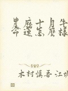 农历十月牛男的命运怎么样