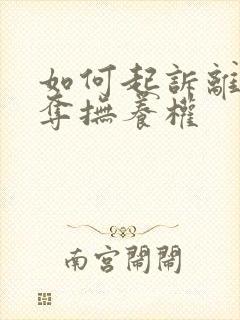 如何起诉离婚争夺抚养权