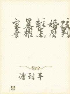 家暴离婚孩子抚养权怎么判