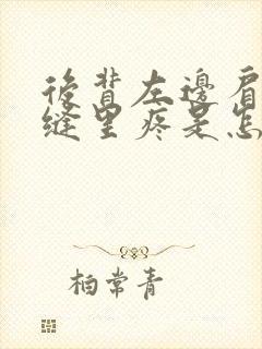 后背左边肩胛骨缝里疼是怎么回事封面