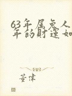 63年属兔人今年的财运如何
