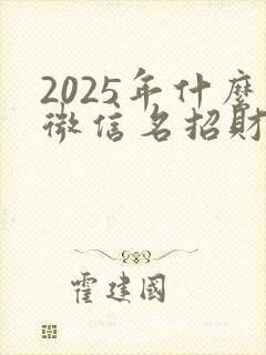 2025年什么微信名招财运气好