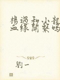 杨过和小龙女有血缘关系吗