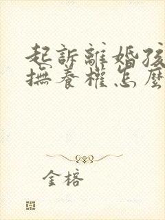 起诉离婚孩子的抚养权怎么争取