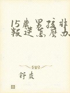 15岁男孩非常叛逆怎么办