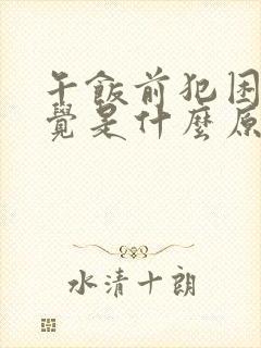 午饭前犯困想睡觉是什么原因