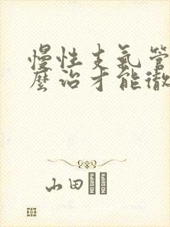 慢性支气管炎怎么治才能彻底除根封面