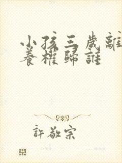 小孩三岁离婚抚养权归谁