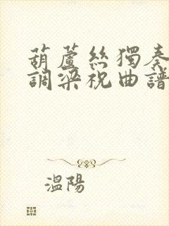 葫芦丝独奏降b调梁祝曲谱封面