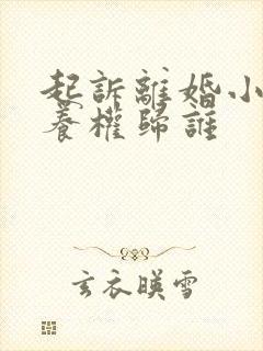 起诉离婚小孩抚养权归谁封面