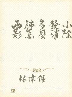 两肺多发小结节影怎么消除