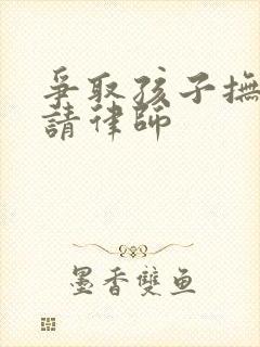 争取孩子抚养权请律师封面