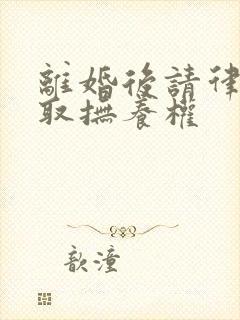 离婚后请律师争取抚养权封面