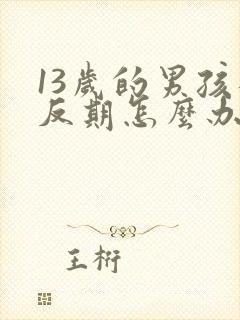 13岁的男孩逆反期怎么办