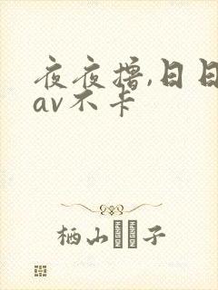 夜夜撸,日日撸av不卡封面