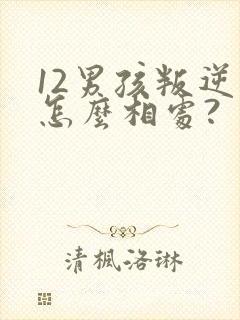 12男孩叛逆期怎么相处?