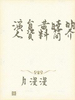 演员黄晓明的个人资料简介封面