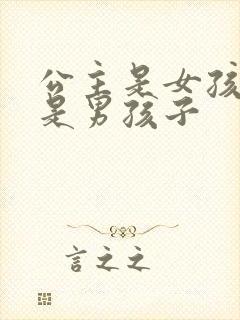 公主是女孩子还是男孩子封面