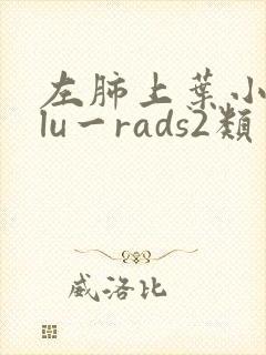 左肺上叶小结节lu一rads2类