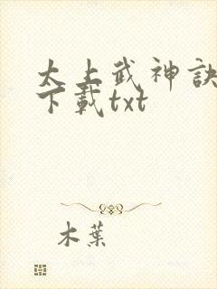 太上武神诀免费下载txt