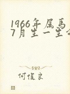 1966年属马7月生一生命运