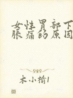 女性胃部下腹部胀痛的原因