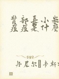 背部长小米粒的痘痘是什么原因