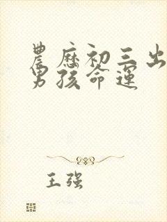 农历初三出生的男孩命运封面