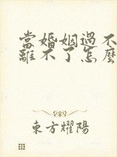 当婚姻过不好又离不了怎么办封面