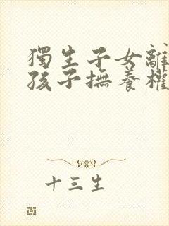 独生子女离婚后孩子抚养权归谁