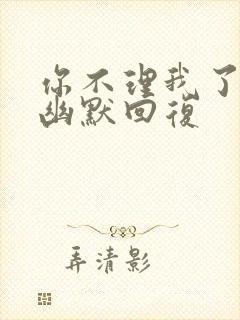 你不理我了怎么幽默回复封面