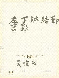 左下肺结节状增密影