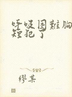 呼吸困难胸闷气短犯了封面