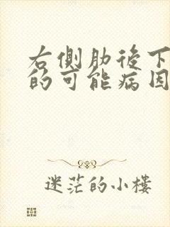 右侧肋后下疼痛的可能病因有哪些封面
